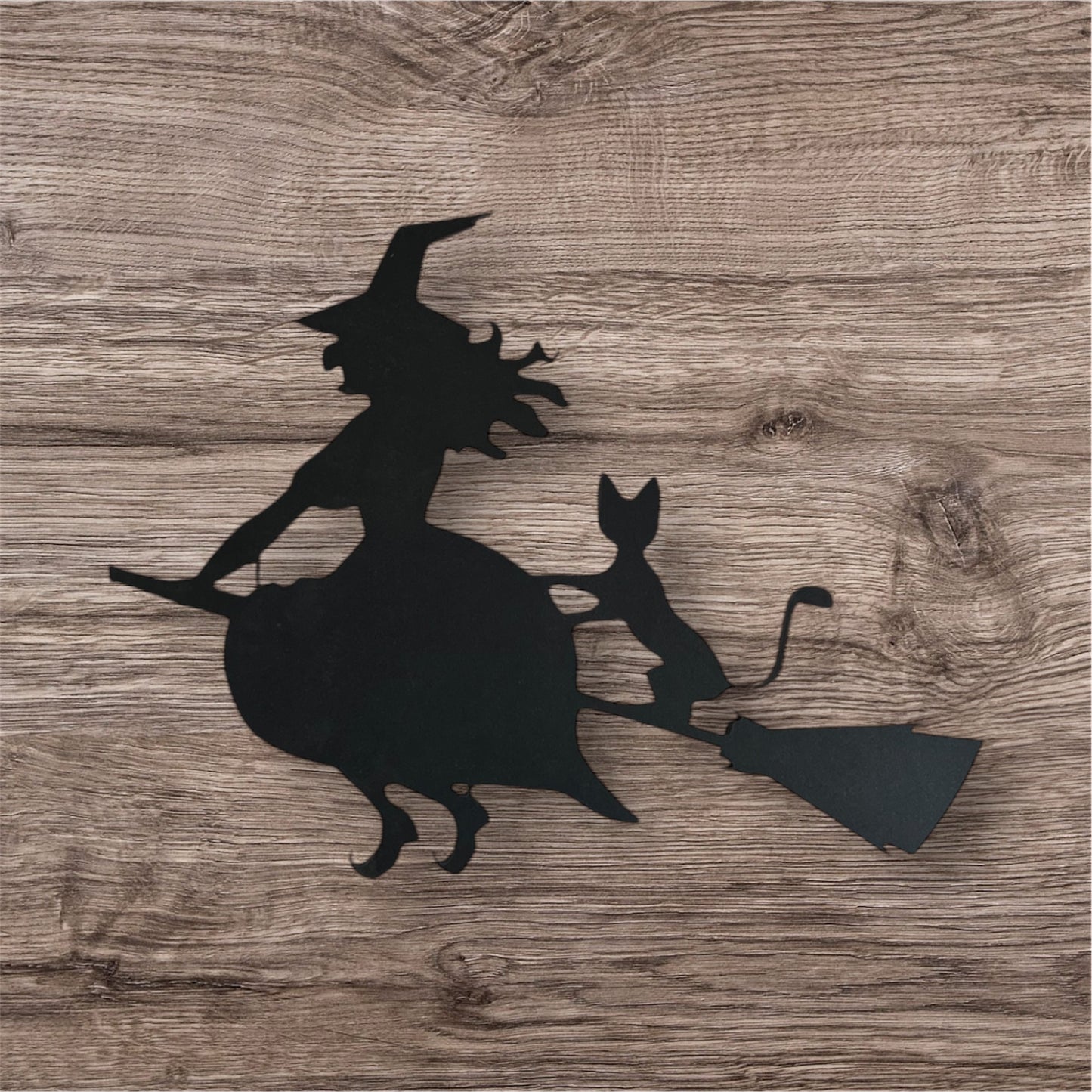 HANDMADE HALLOWEEN WITCH AND CAT DECORATION