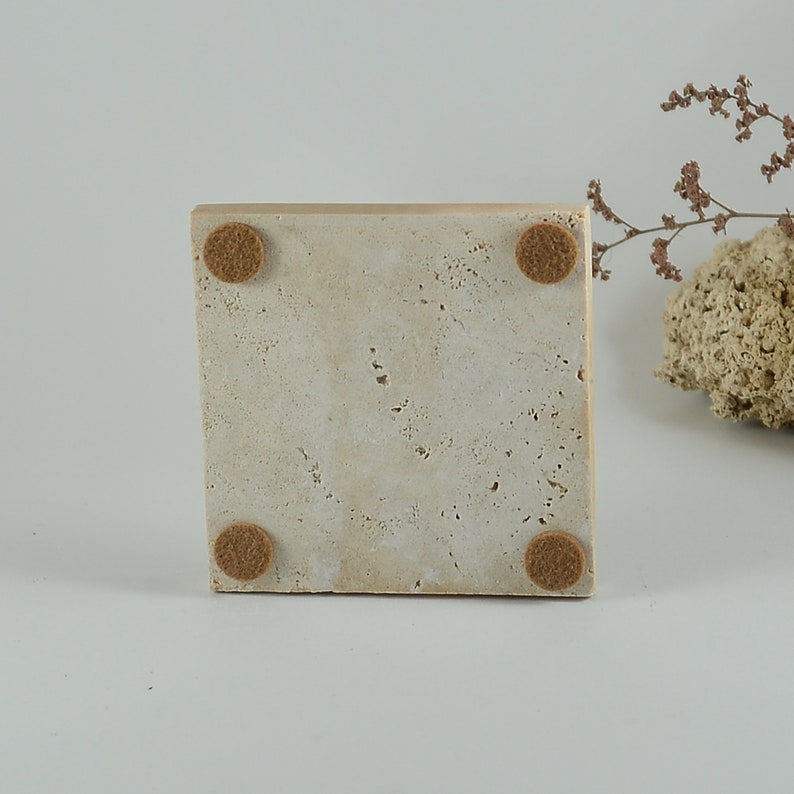 Natural Stone Turkish Travertine Coaster Set